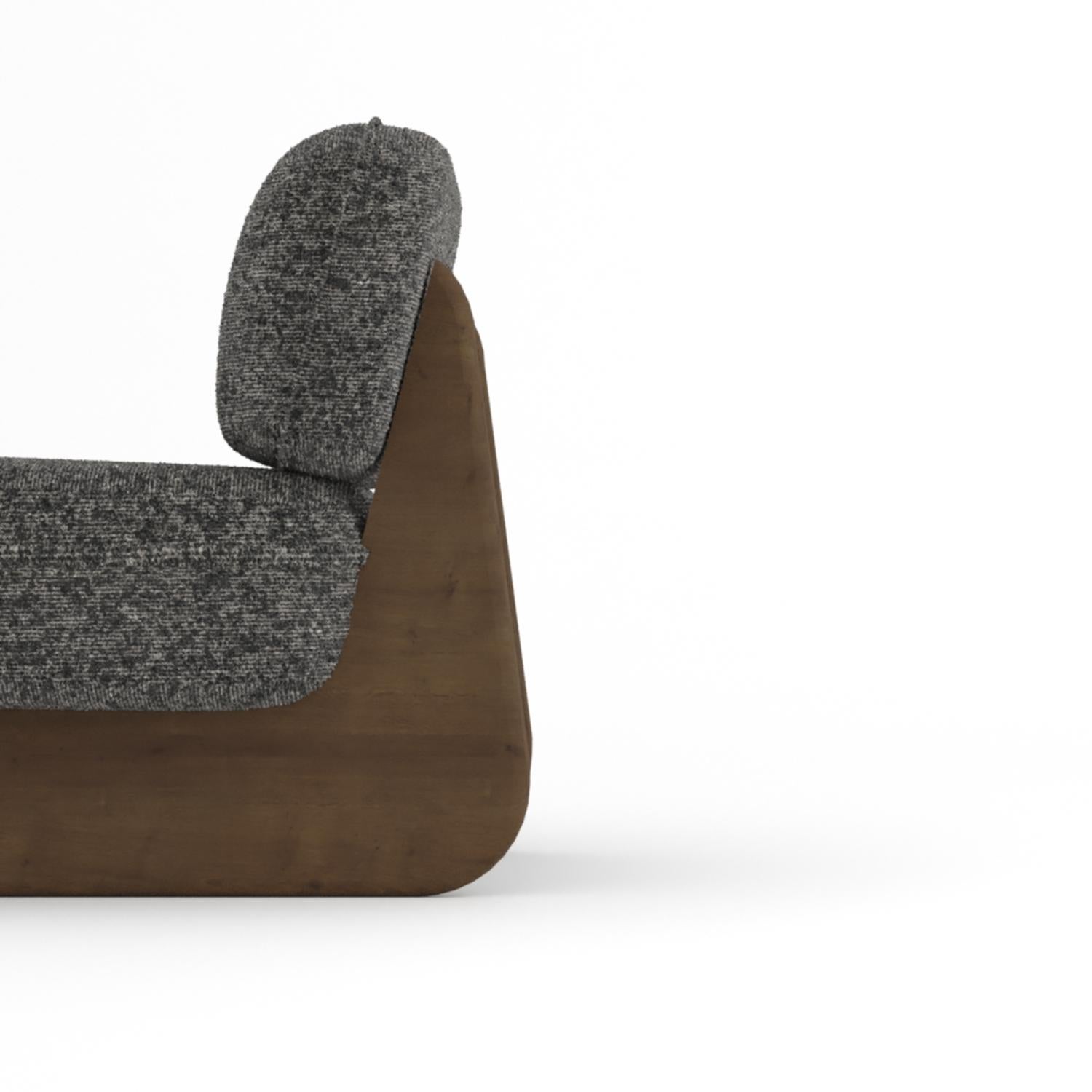 Portugais Lounge Collector Riva  Tissu Kirk by Design Graphite K5312/08 en vente