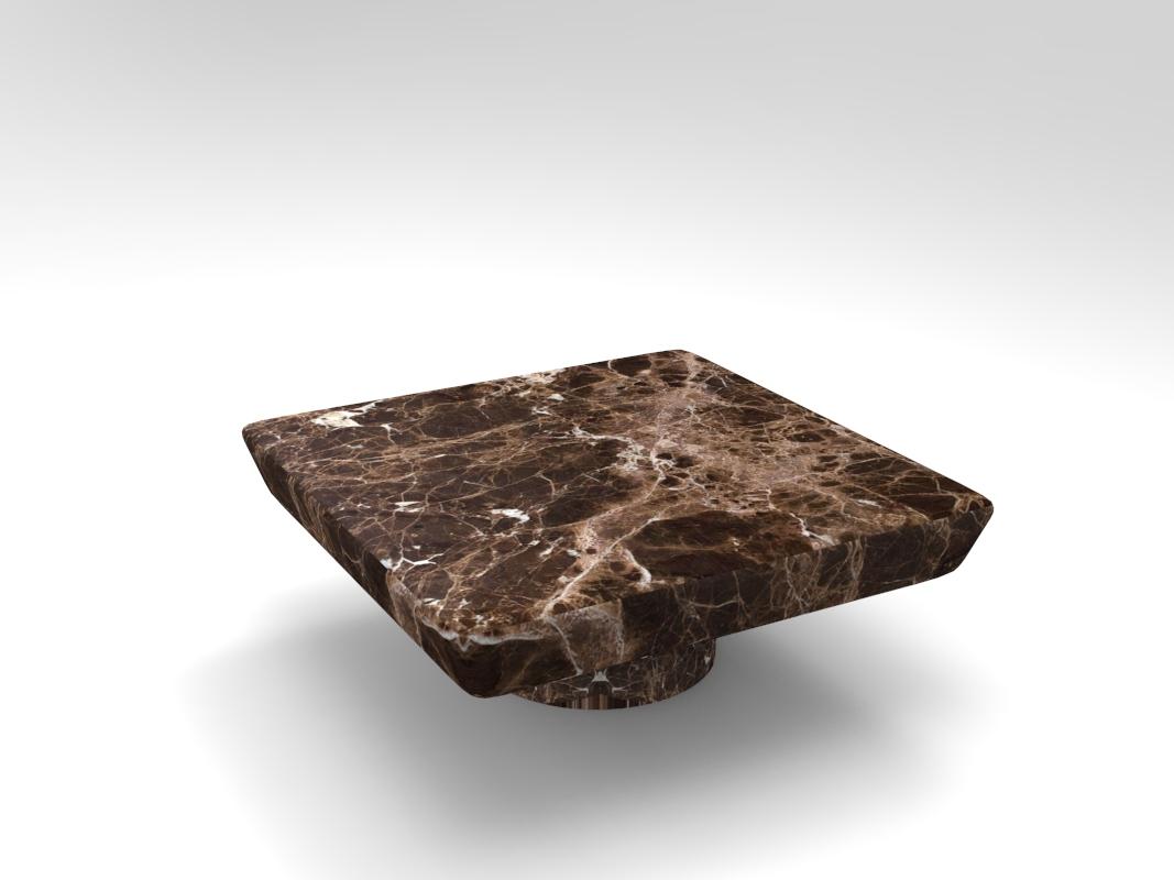 Collector Totem Center Table in Emperador Dark Marble In New Condition For Sale In Castelo da Maia, PT