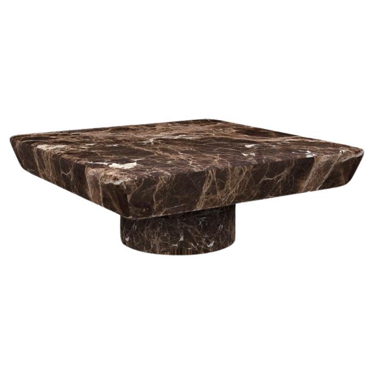 Collector Totem Center Table in Emperador Dark Marble