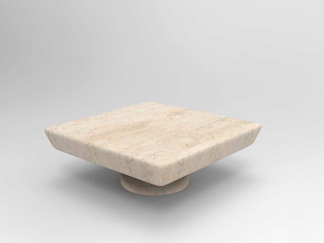 Collector Totem Center Table in Travertino Marble In New Condition For Sale In Castelo da Maia, PT