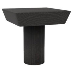 Collector Totem Side Table in Black Oak Wood