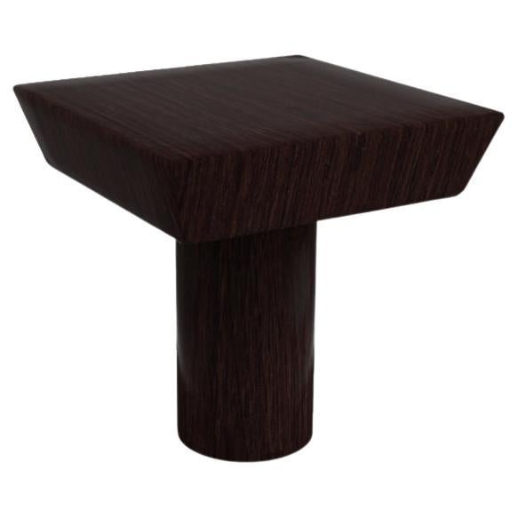 Collector Totem Side Table in Dark Oak Wood For Sale