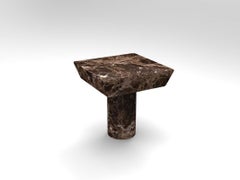 Collector Totem Side Table in Emperador Dark Marble