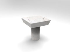 Collector Totem Side Table in Estremoz Marble