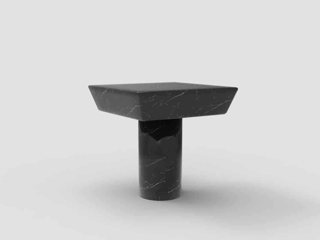 Collector Totem Side Table in Nero Marquina Marble In New Condition For Sale In Castelo da Maia, PT