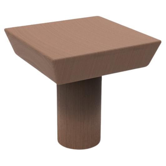 Collector Totem Side Table in Smoked Oak Wood For Sale