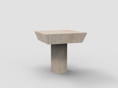 Collector Totem Side Table in Travertino Marble