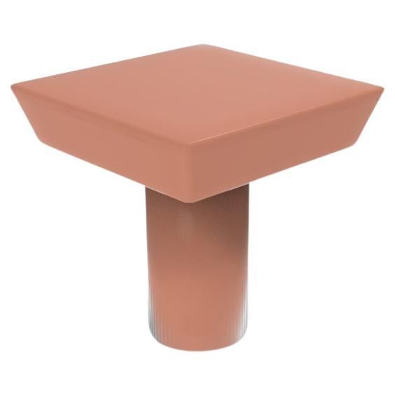 Collector Totem Side Table Lacquered in RAL 3012 For Sale