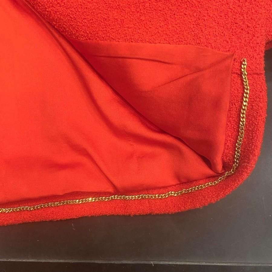 Collector vintage Chanel Veste en tweed corail en vente 1