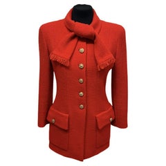 Collector vintage Chanel Coral tweed jacket