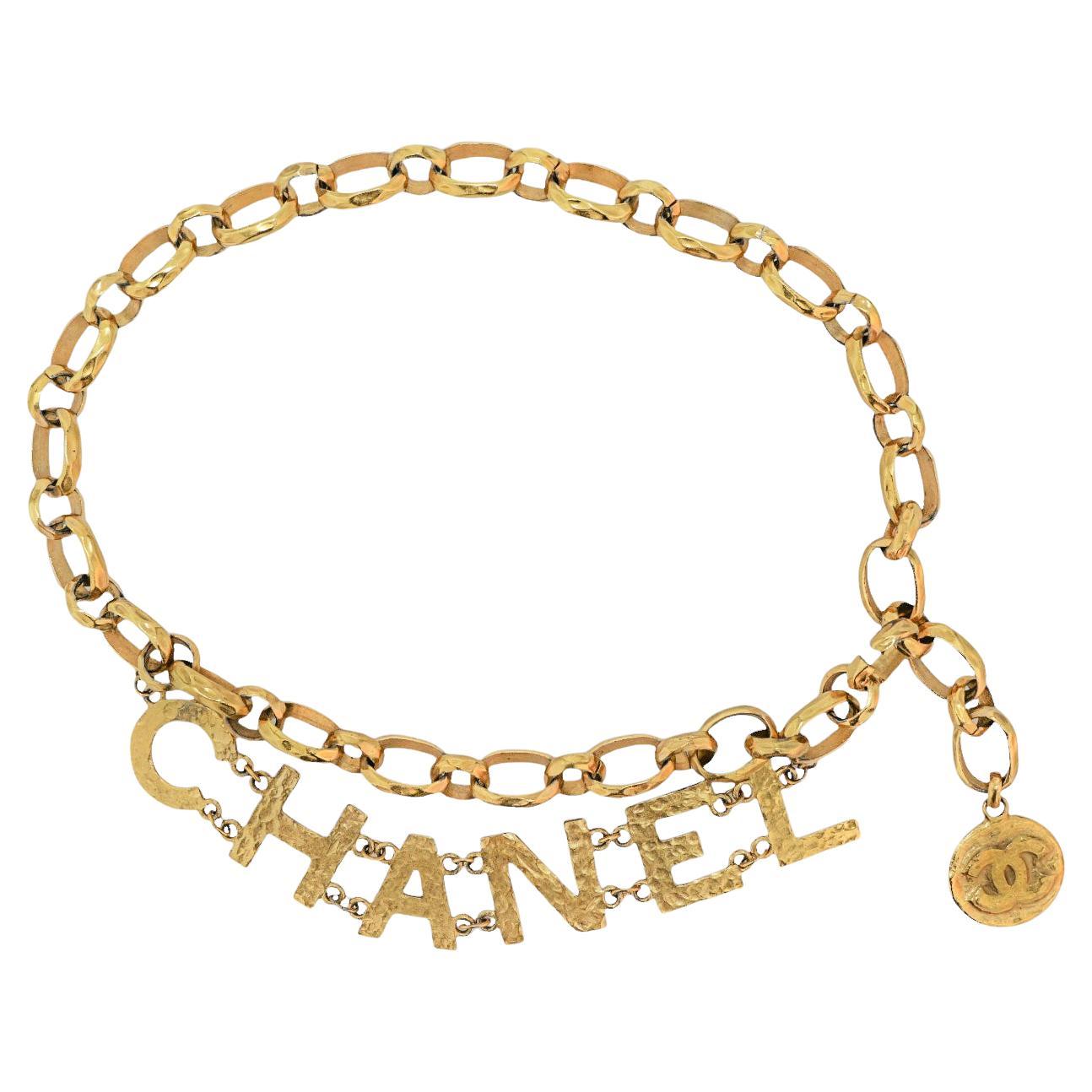 Collector vintage Chanel metal belt For Sale