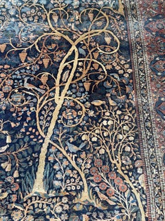 Collector's Antique Persian Kashan Rug with Manchester Wool