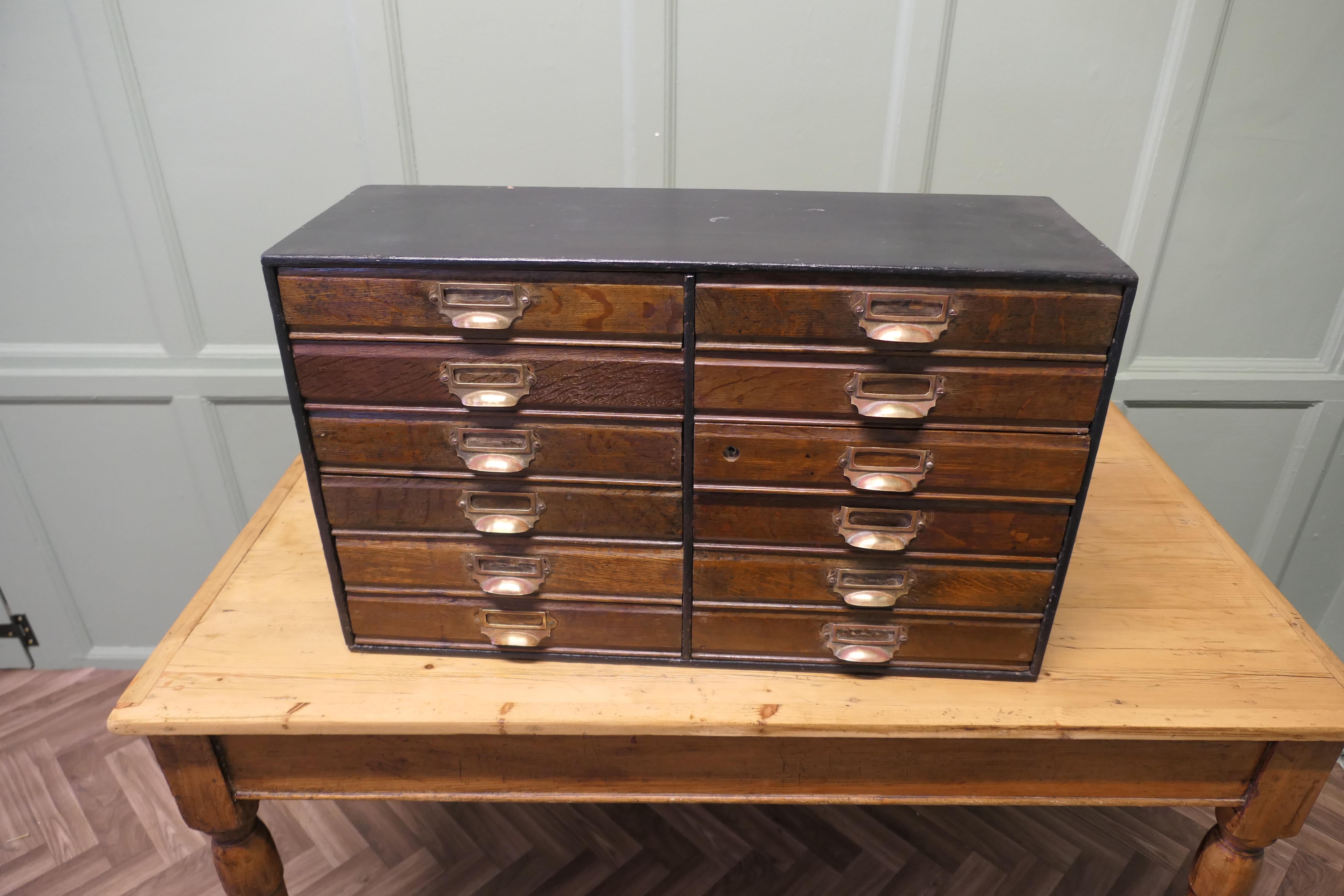 Industrial Collectors Cabinet Filing Drawers  The Cabinet has 12 Drawers For Sale