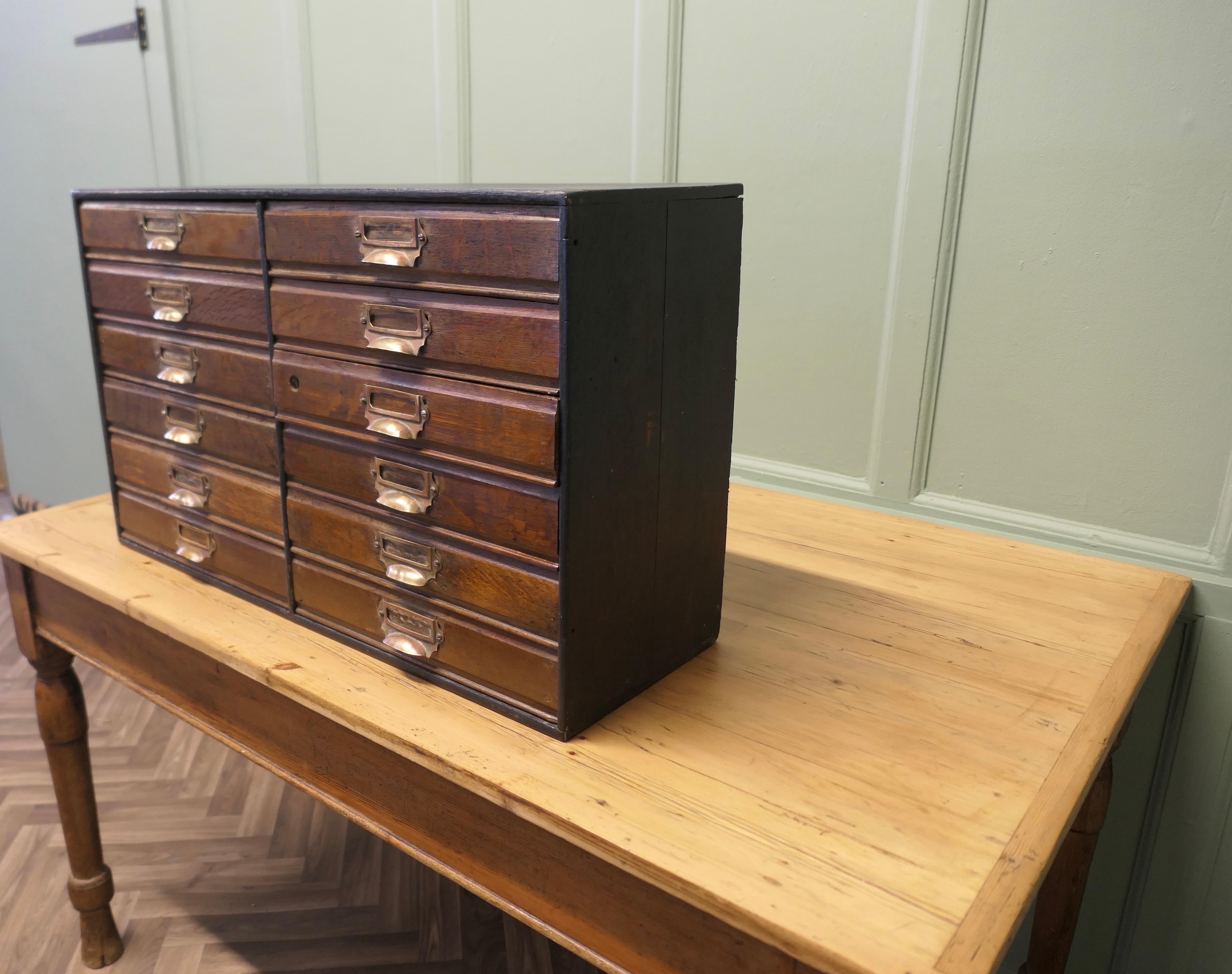 Collectors Cabinet Filing Drawers  The Cabinet has 12 Drawers In Good Condition For Sale In Godshill, Isle of Wight
