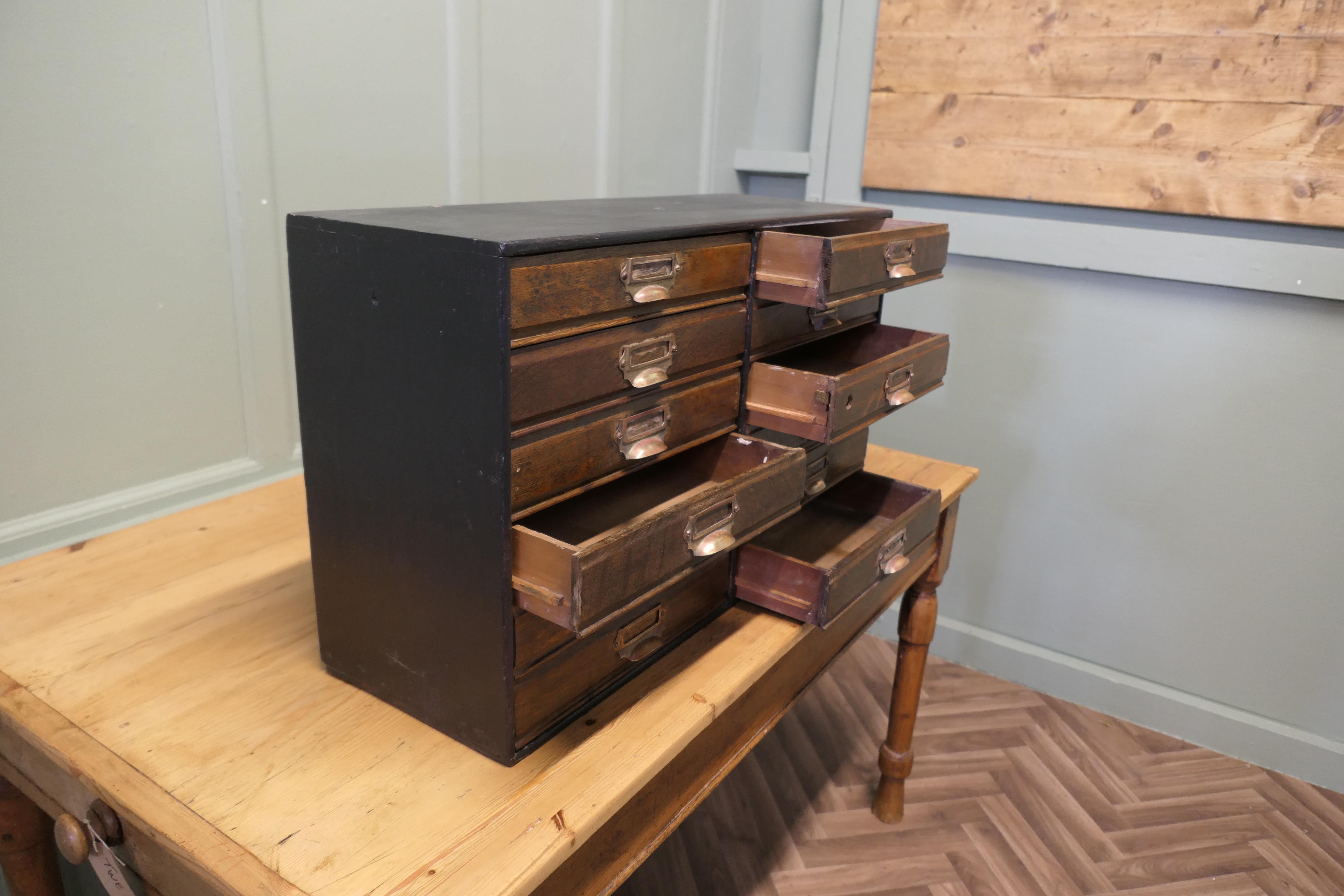 Oak Collectors Cabinet Filing Drawers  The Cabinet has 12 Drawers For Sale