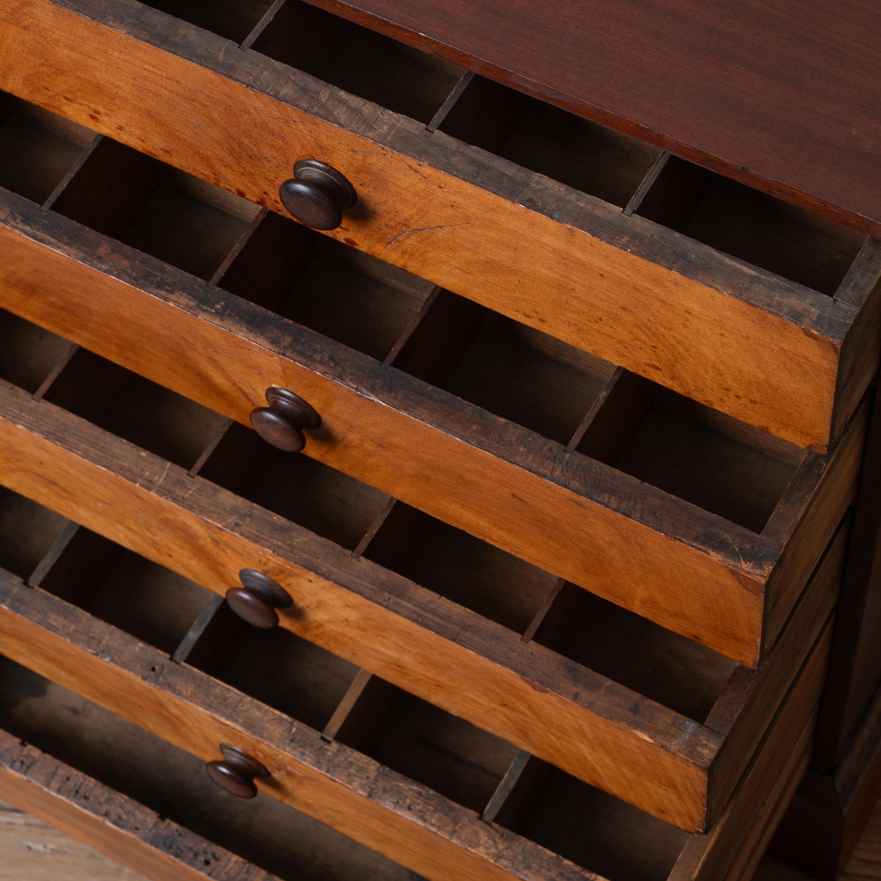 Wood Collectors Chest, 19th Century For Sale