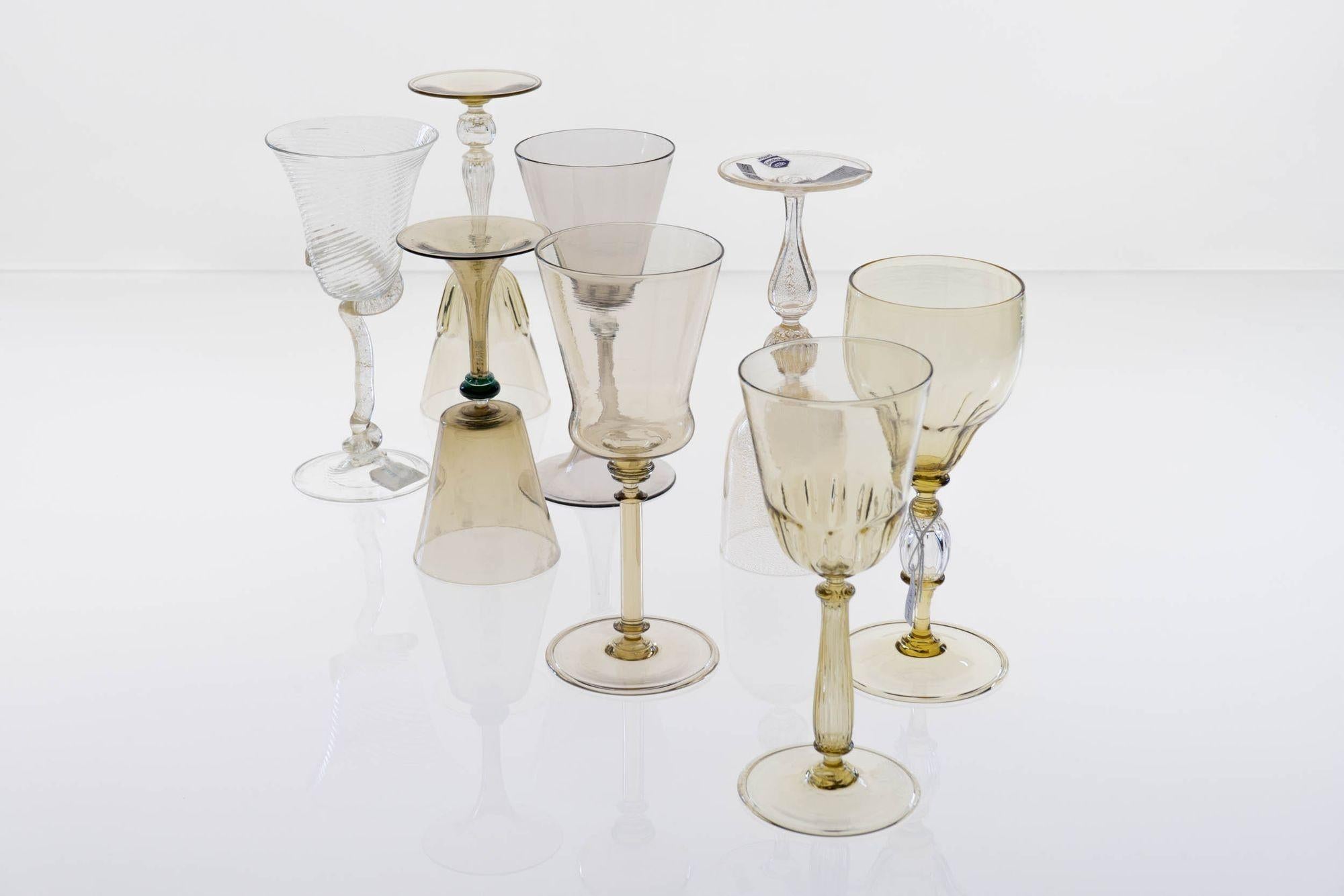 Ensemble éclectique de Collector de 8 verres Cenedese, chacun avec un design différent. Unique en son genre en vente 7