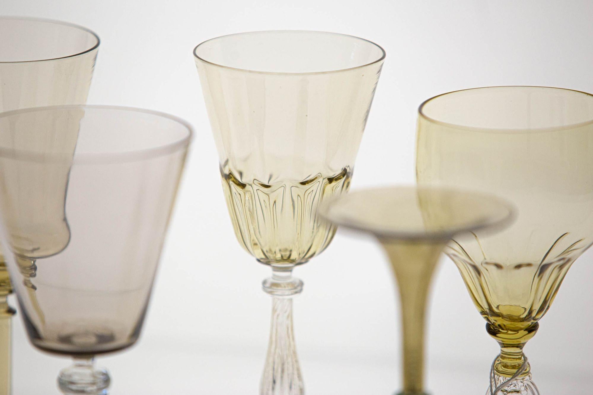Ensemble éclectique de Collector de 8 verres Cenedese, chacun avec un design différent. Unique en son genre en vente 12