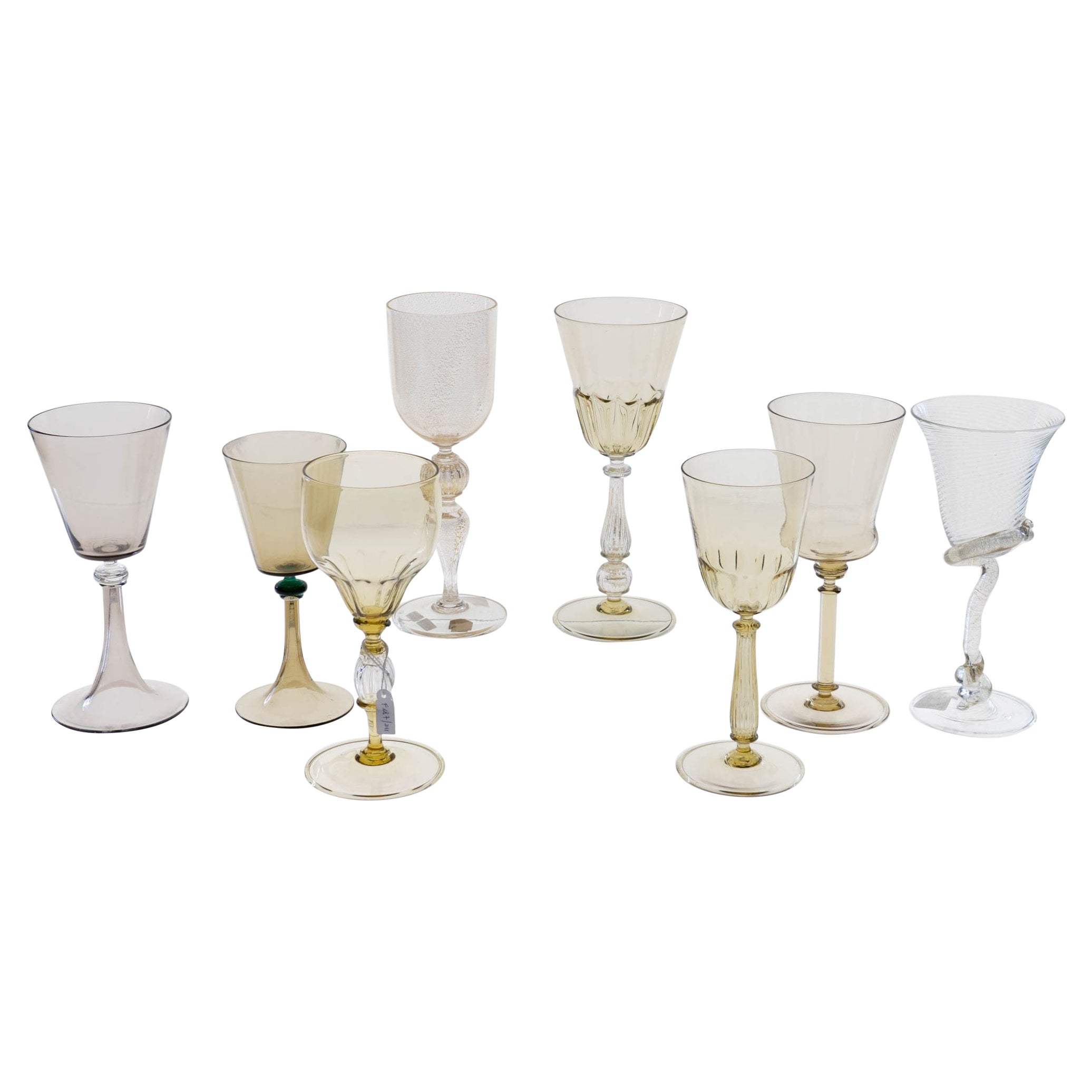 Collector's Eclectic Set von 8 Cenedese Gläsern, jedes in einem anderen Design. Einzigartig