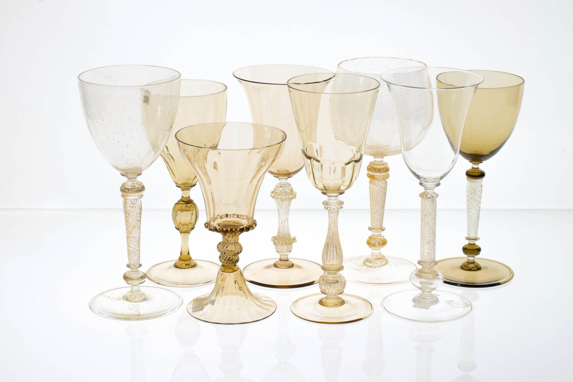 Collector's Eclectic Set of 8 Cenedese Wine Glass, Each in Different Design For Sale 2