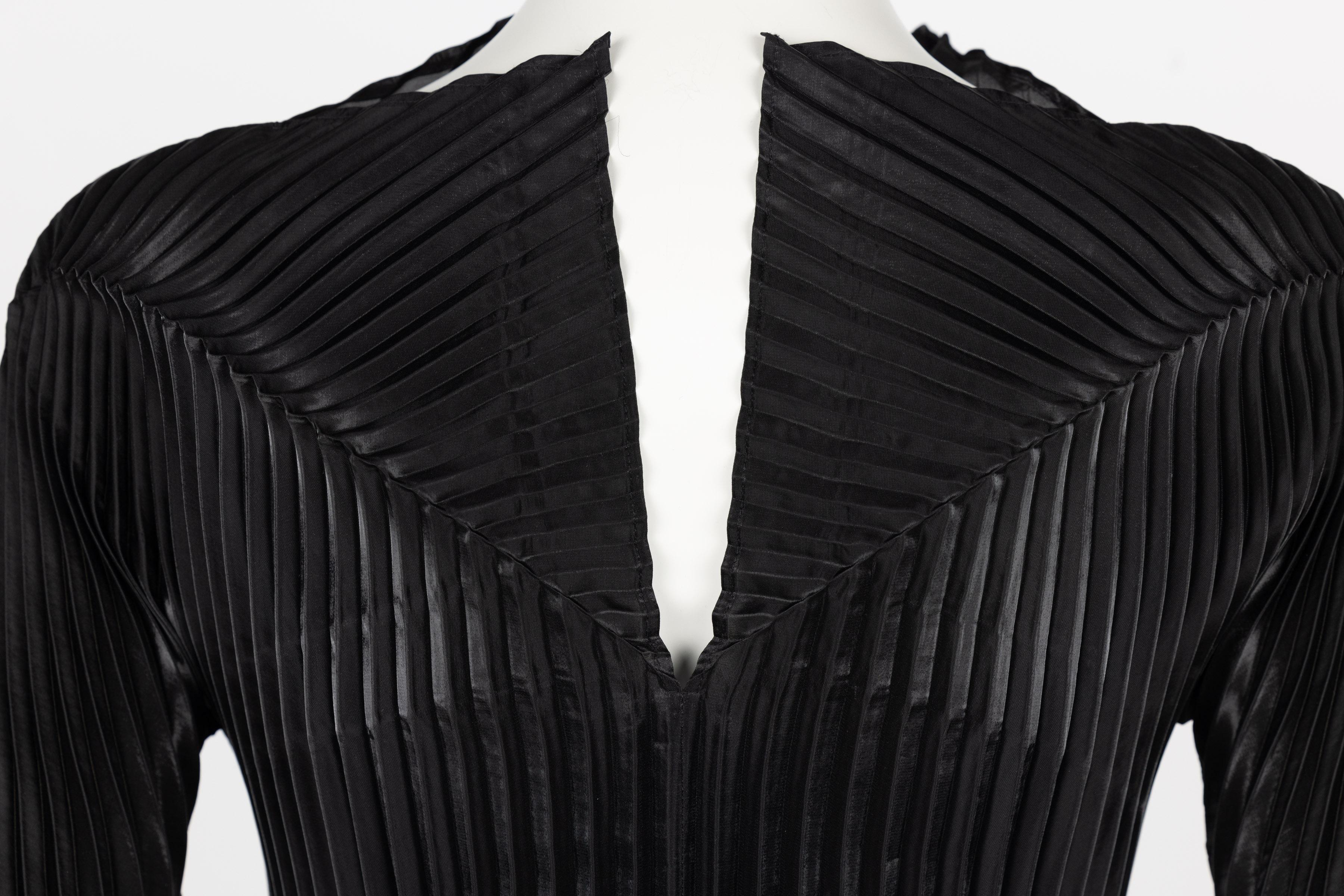 Collectors Issey Miyake Fall 1999 Documented Metallic Black Dress 7