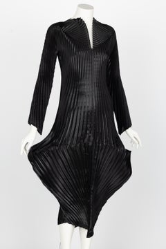 Collectors Issey Miyake Fall 1999 Documented Metallic Black Dress