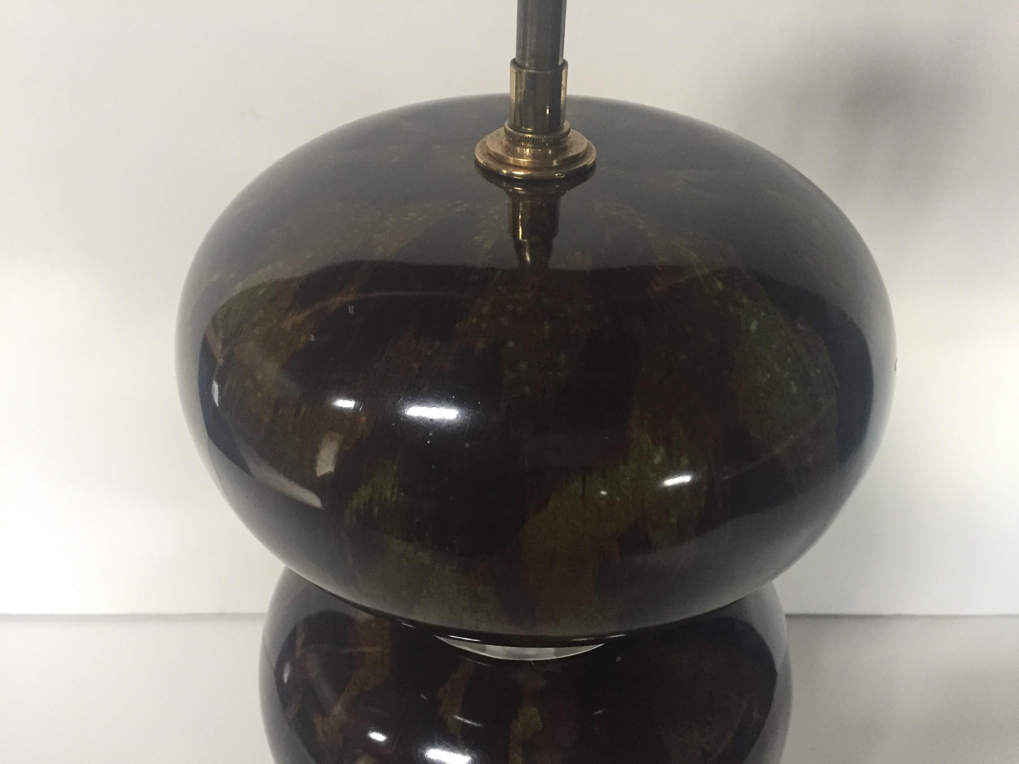 Late 20th Century Collectors Item Karl Springer Lacquered Wood and Lucite Table Lamp