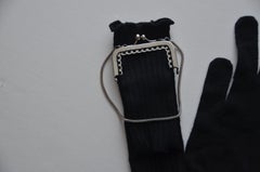 Collector's  JEAN PAUL GAULTIER Wool Knit Gloves With Mini Purse Handbag Tags