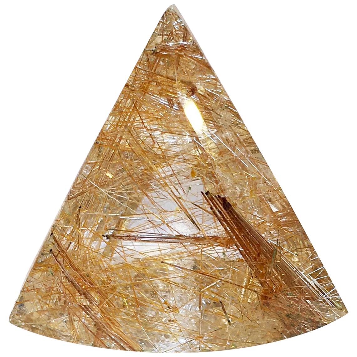 Rutillated Quartz Collectors Piece Triangle Cut 198.2 Carat