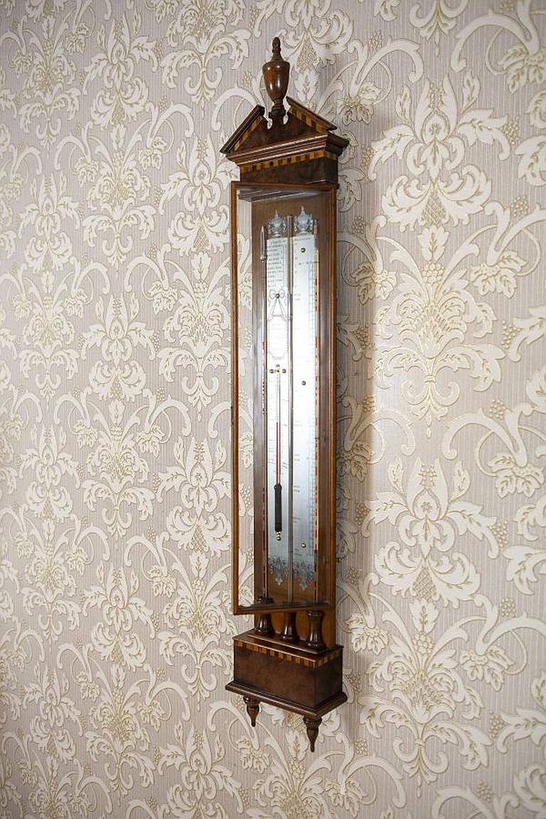 Baromètre Roselli de collection du 19ème siècle dans un boîtier en noyer Bon état à Opole, PL