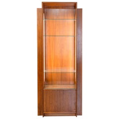 Collector’s Skyscraper Design Midcentury Display Cabinet with Side Illumination