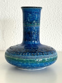 Italian Aldo Londi for Bitossi Collectors Vase in Rimini Blu Design, 1980s