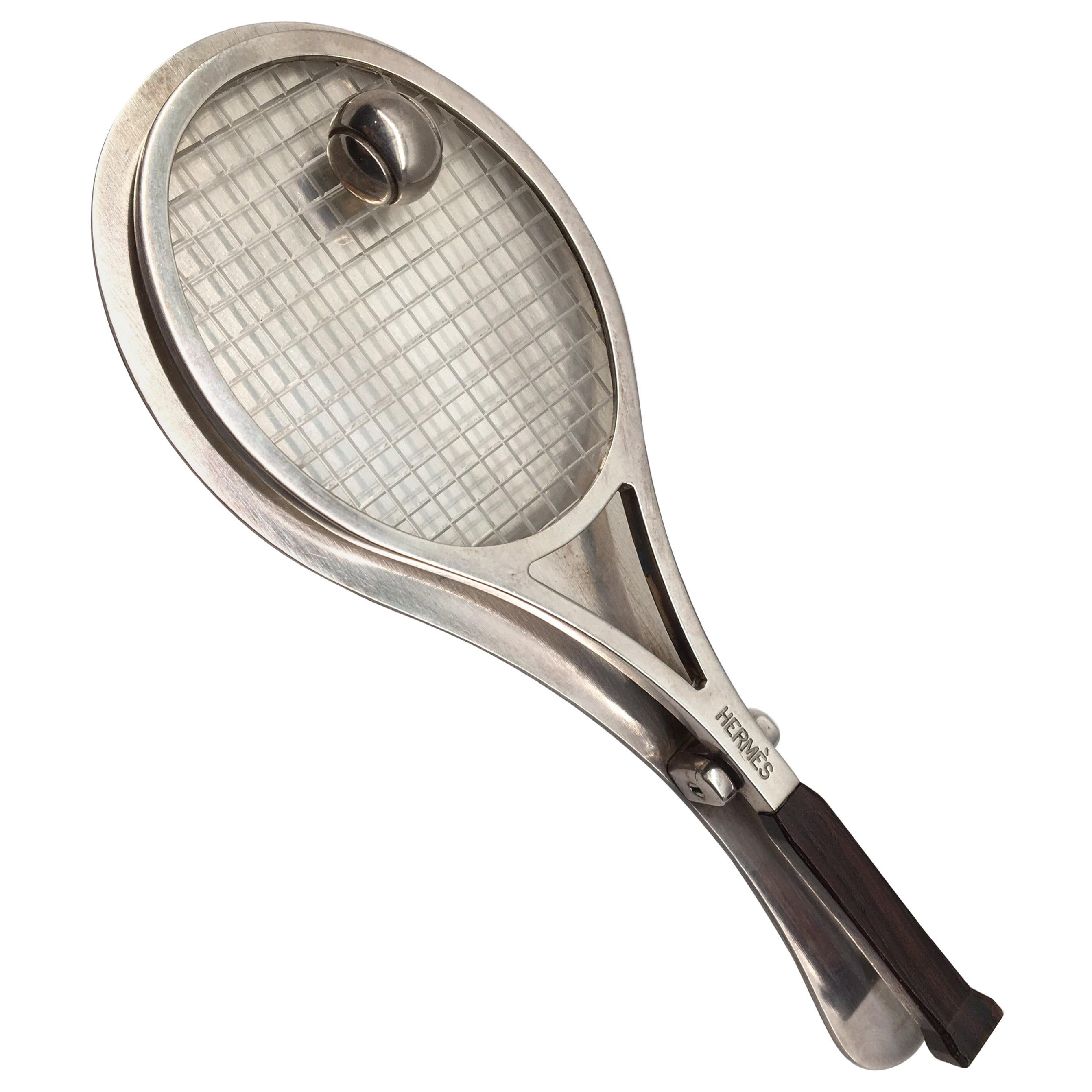 Collector's Vintage Hermes Tennis Racket and Ball Paper Clip at 1stDibs