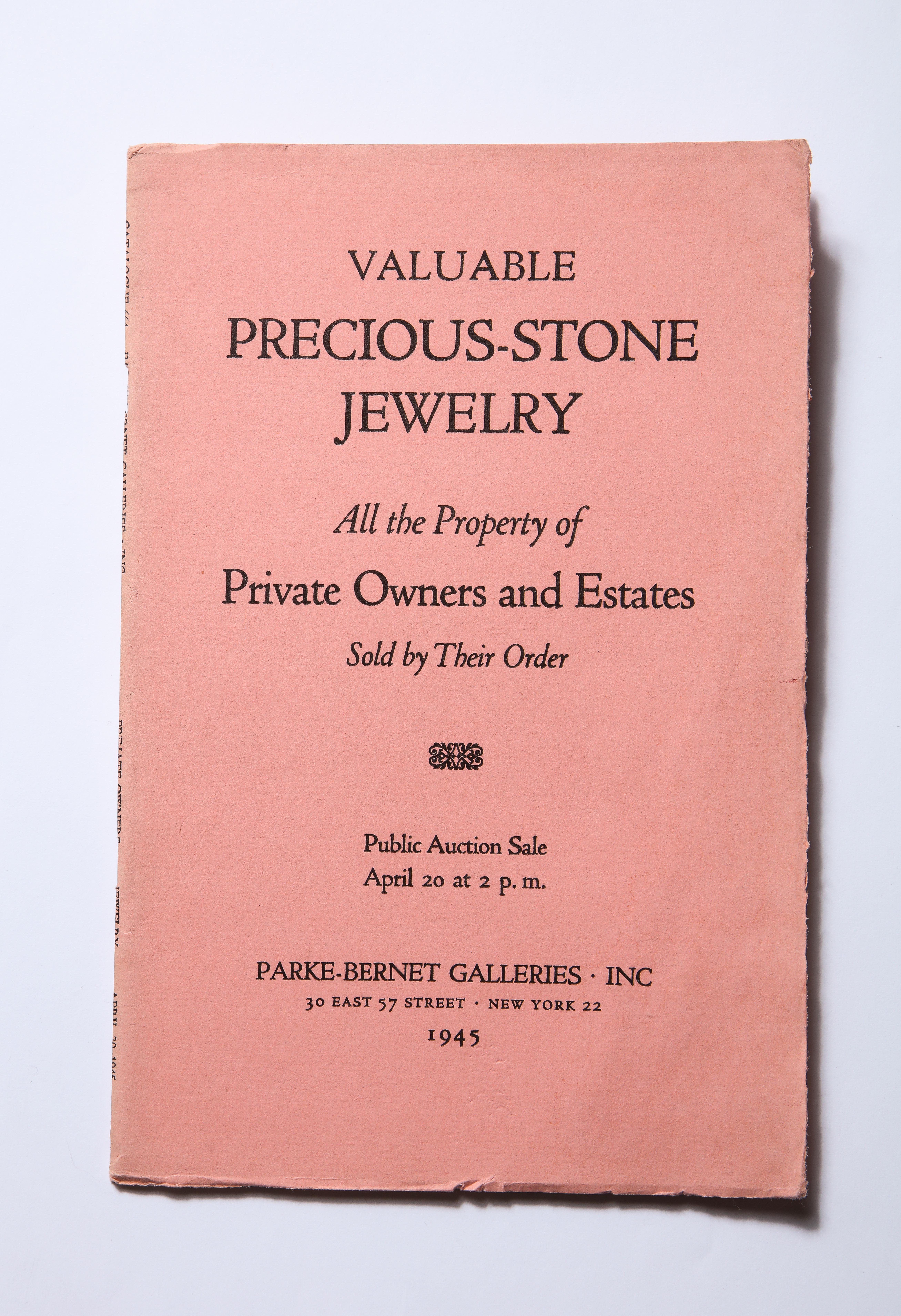 Women's or Men's Collectors Vintage Sotheby Important Jewelry Auction Catalogs Cartier Art Deco For Sale