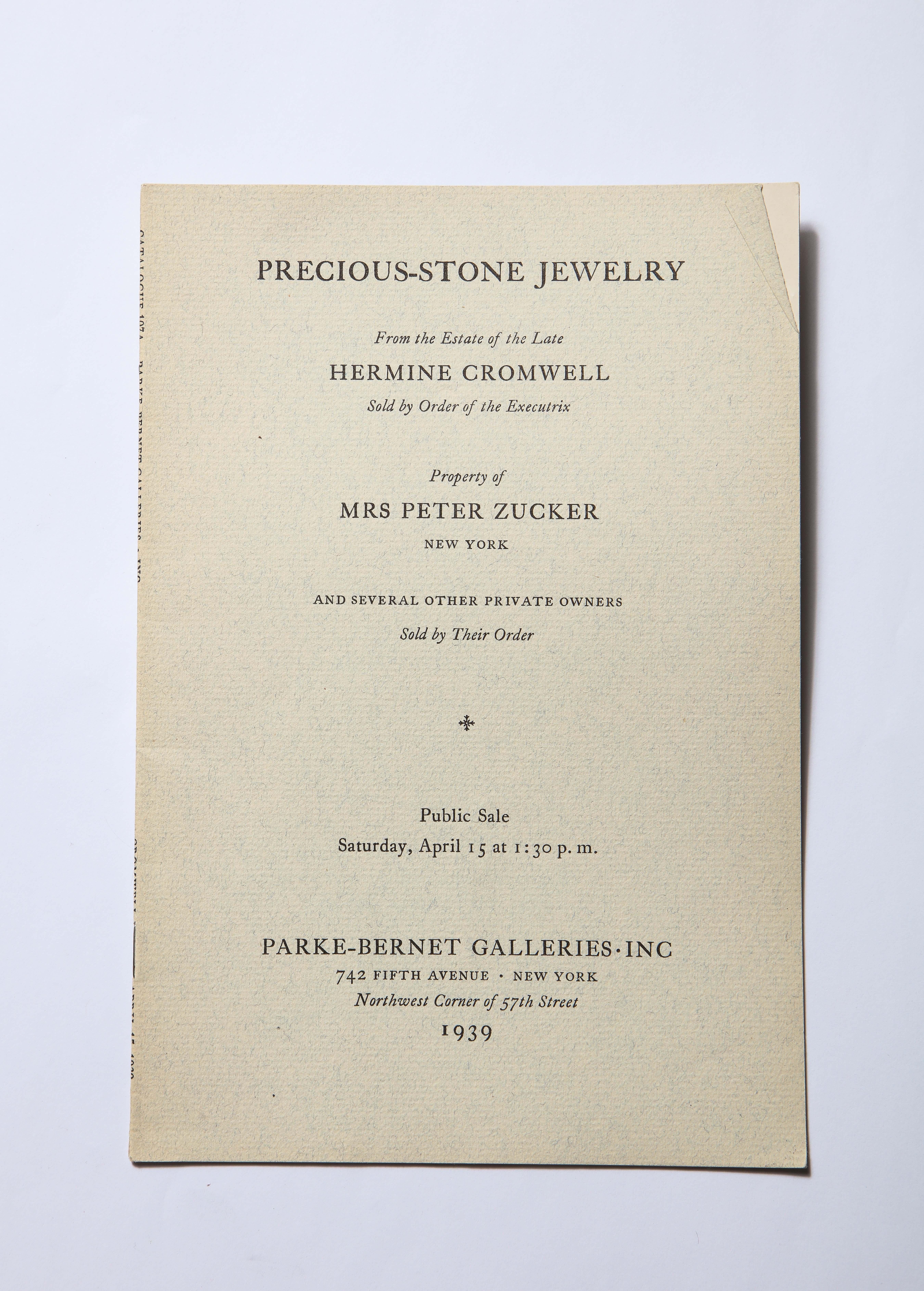  Collectionneurs Sotheby Important Jewelry Auction Catalogs Cartier Art Déco Unisexe 