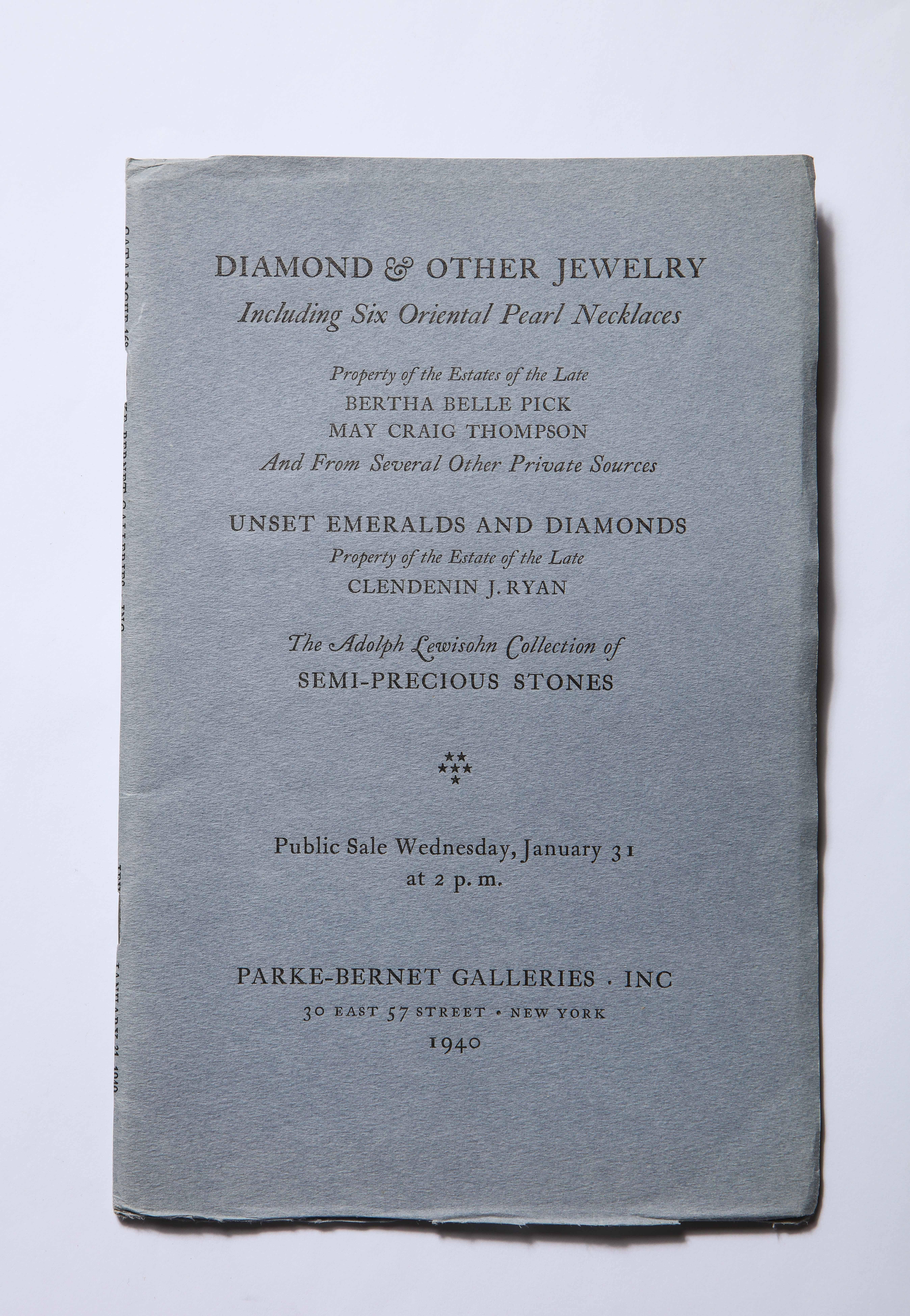 Collectors Vintage Sotheby Important Jewelry Auction Catalogs Cartier Art Deco For Sale 2