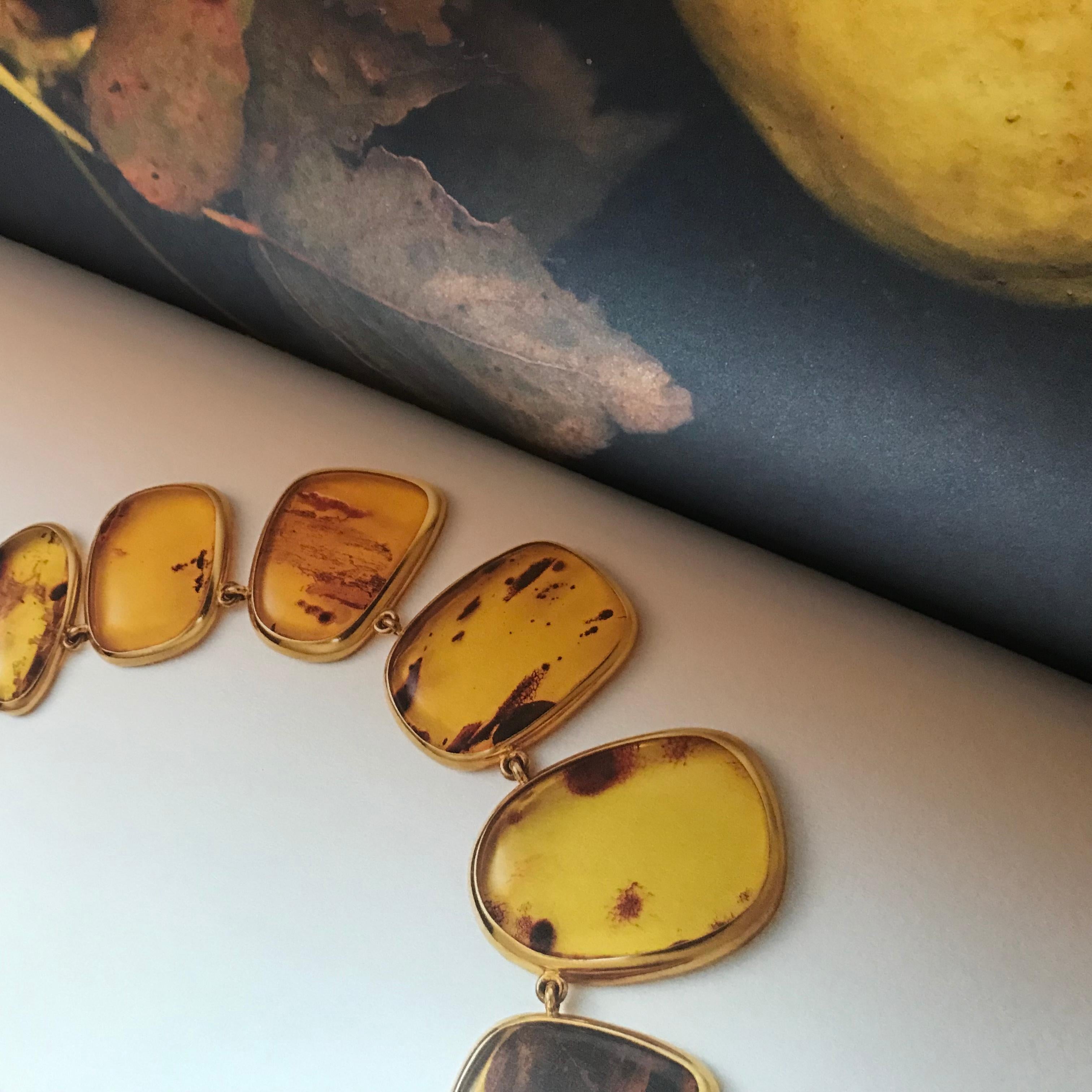 Colleen B. Rosenblat Amber Gold Necklace In New Condition For Sale In Hamburg, DE