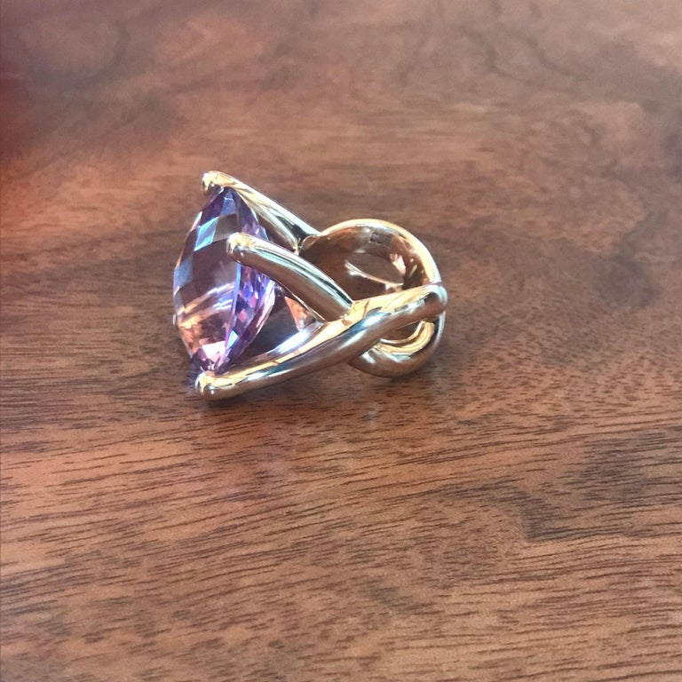 Colleen B. Rosenblat Amethyst Rose Gold Cocktail Ring For Sale at 1stDibs