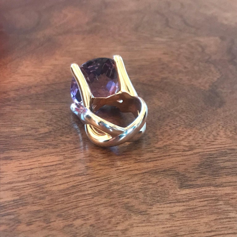 Colleen B. Rosenblat Amethyst Rose Gold Cocktail Ring For Sale at 1stDibs