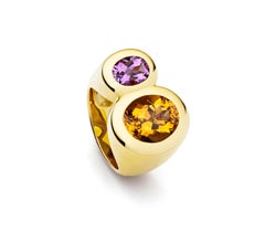 Colleen B. Rosenblat citrine amethyst gold ring