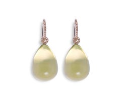 Colleen B. Rosenblat Lemon Quartz Diamonds White Gold Earrings