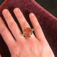Colleen B. Rosenblat Mandarin Granet Amethysts Scarab Ring