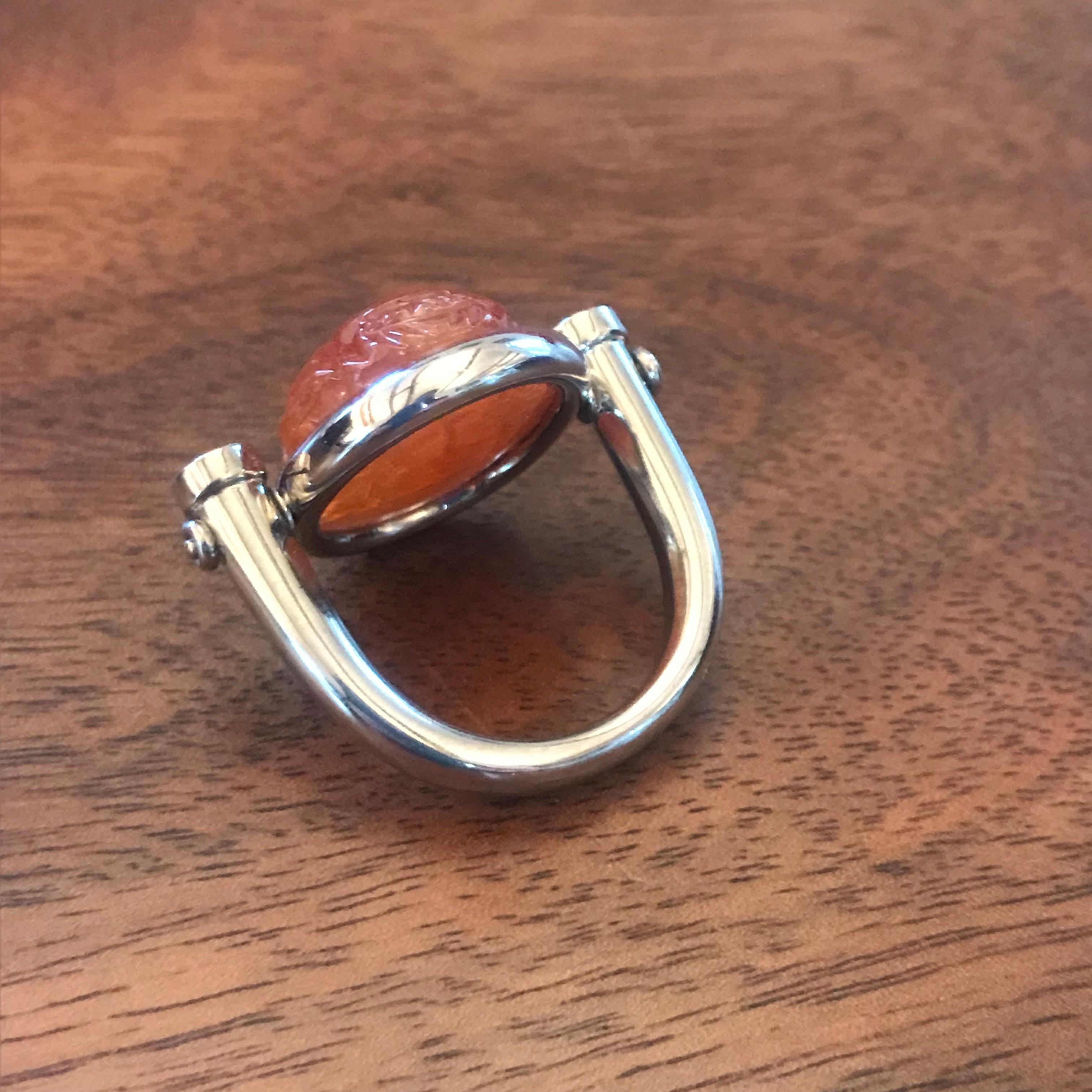 Colleen B. Rosenblat Mandarin Granet Amethysts Scarab Ring  1