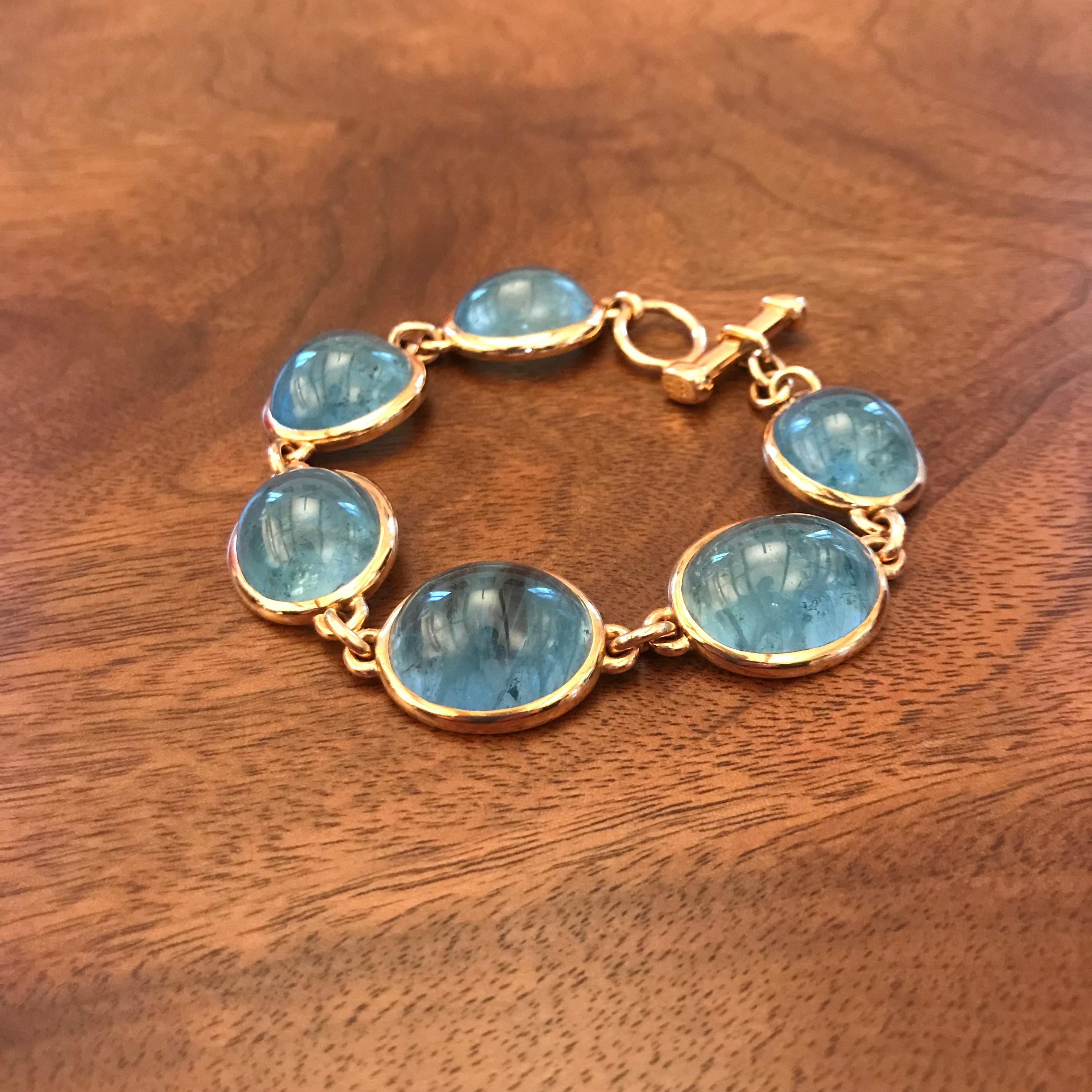 Colleen B. Rosenblat Masterpieces Aquamarines Rose Gold Bracelet In New Condition For Sale In Hamburg, DE