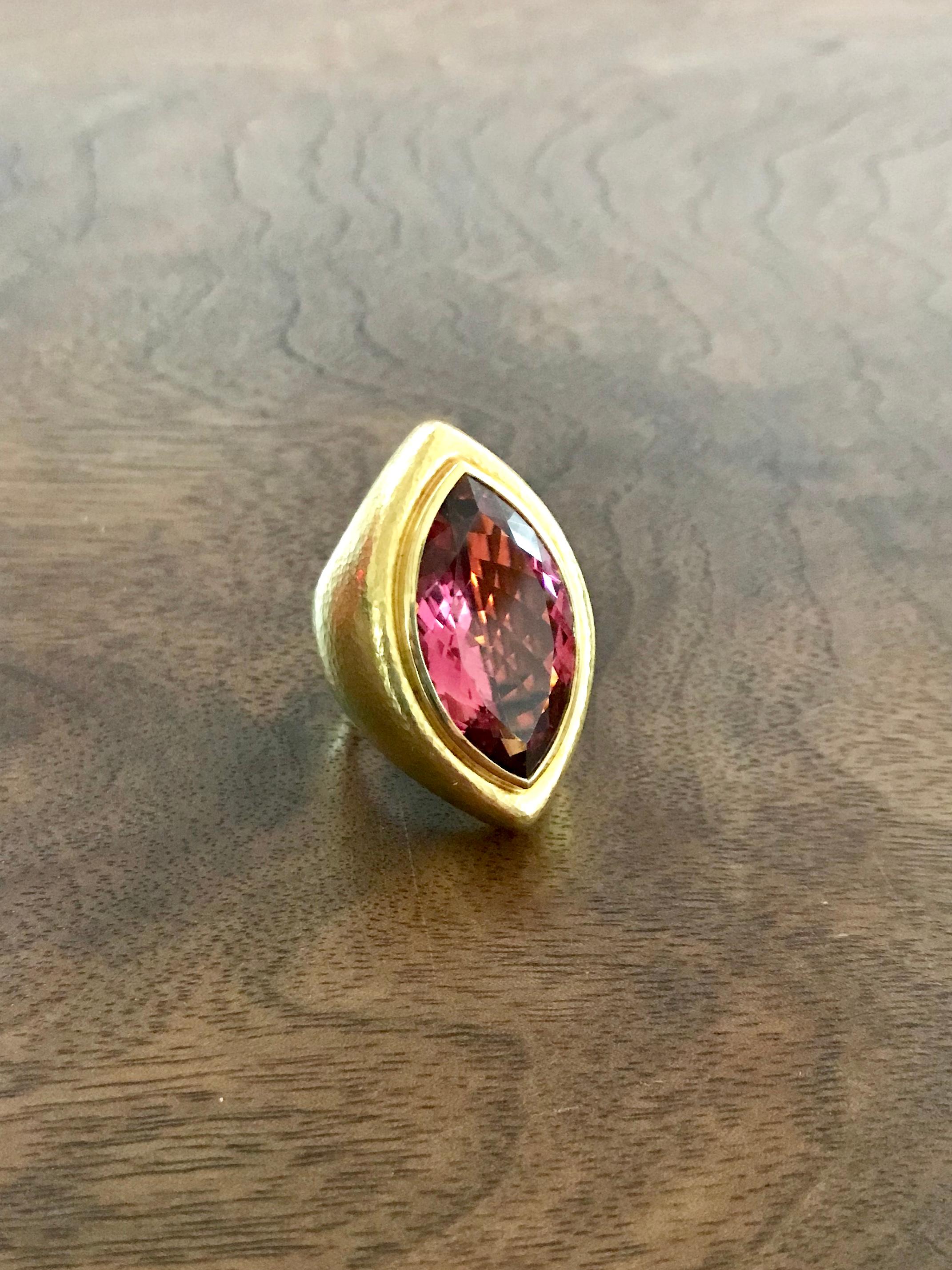 Medieval Colleen B. Rosenblat Pink Tourmaline Gold Cocktail Ring