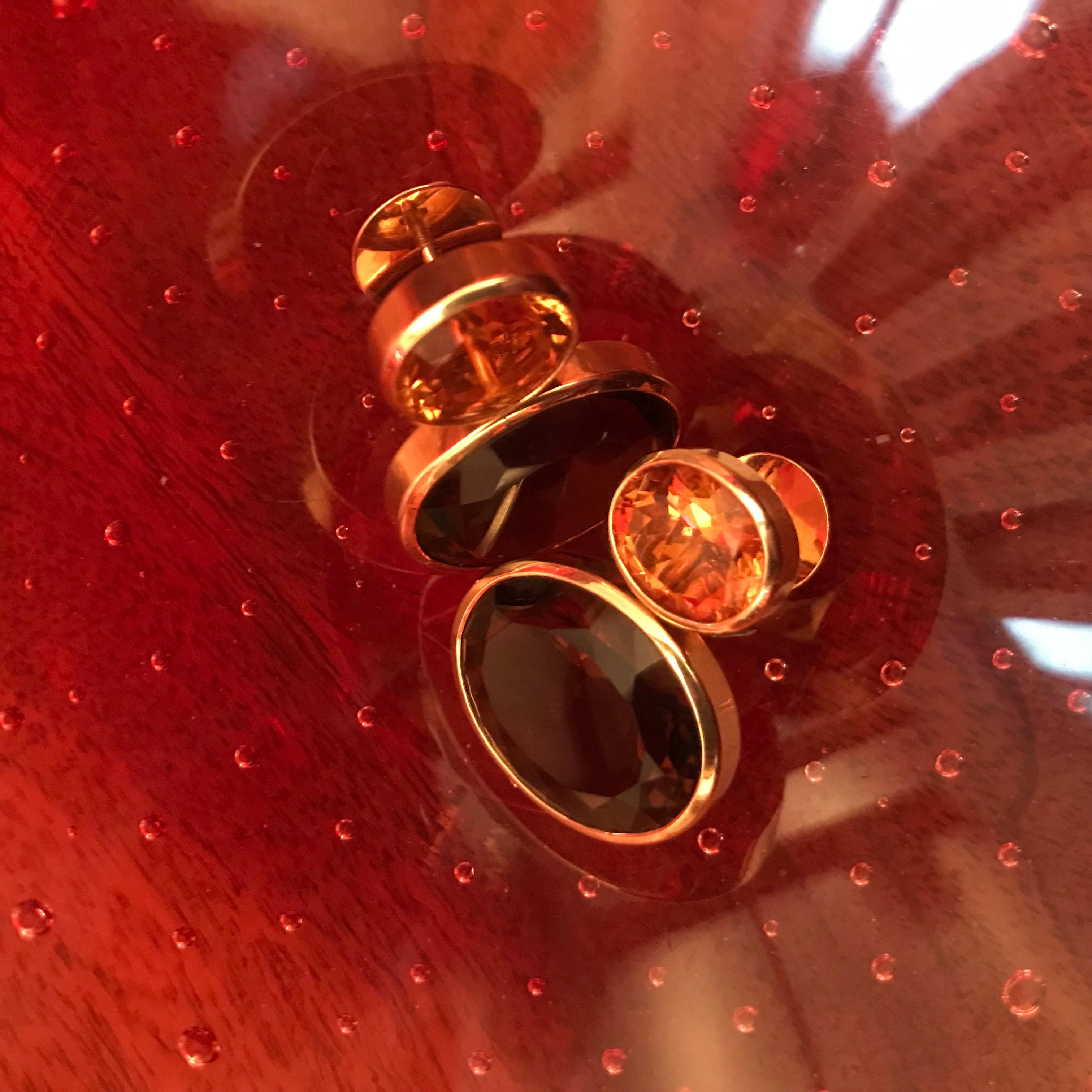 Colleen B. Rosenblat Smokey Quartz Citrin Earrings In New Condition In Hamburg, DE