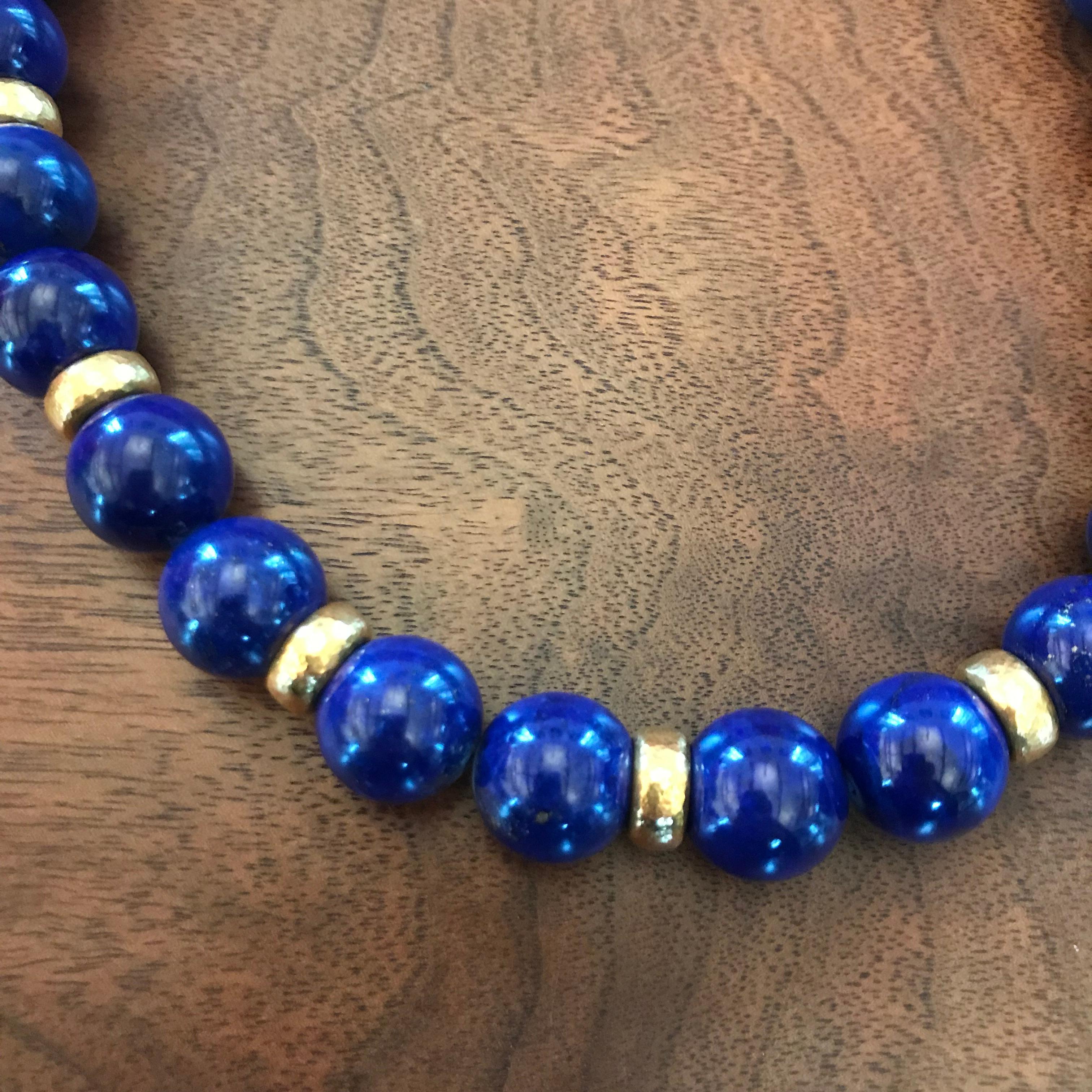 Perle Colleen B. Rosenblat, superbe collier en or et lapis-lazuli en vente