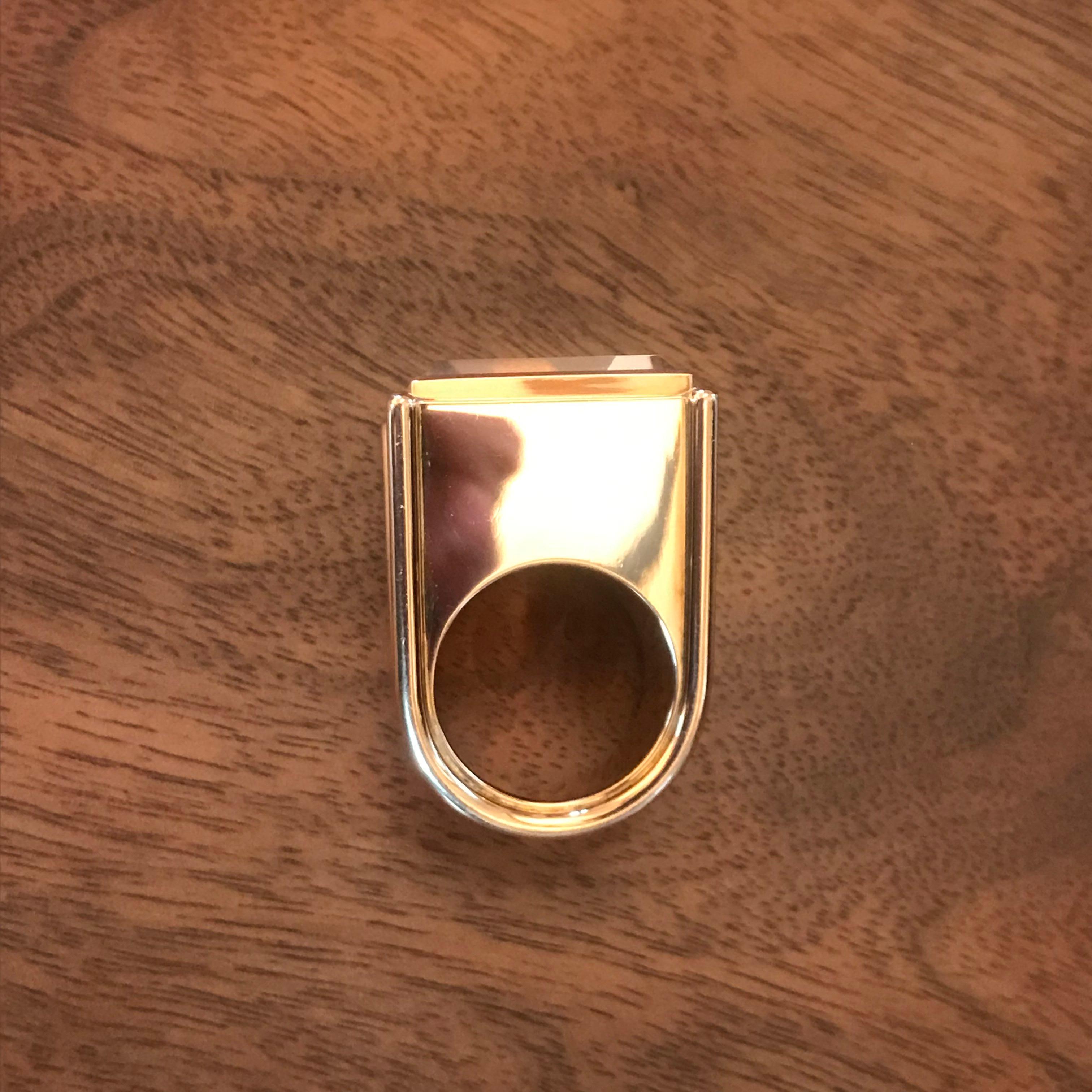 Baguette Cut Colleen B. Rosenblat Topaz Gold Ring For Sale