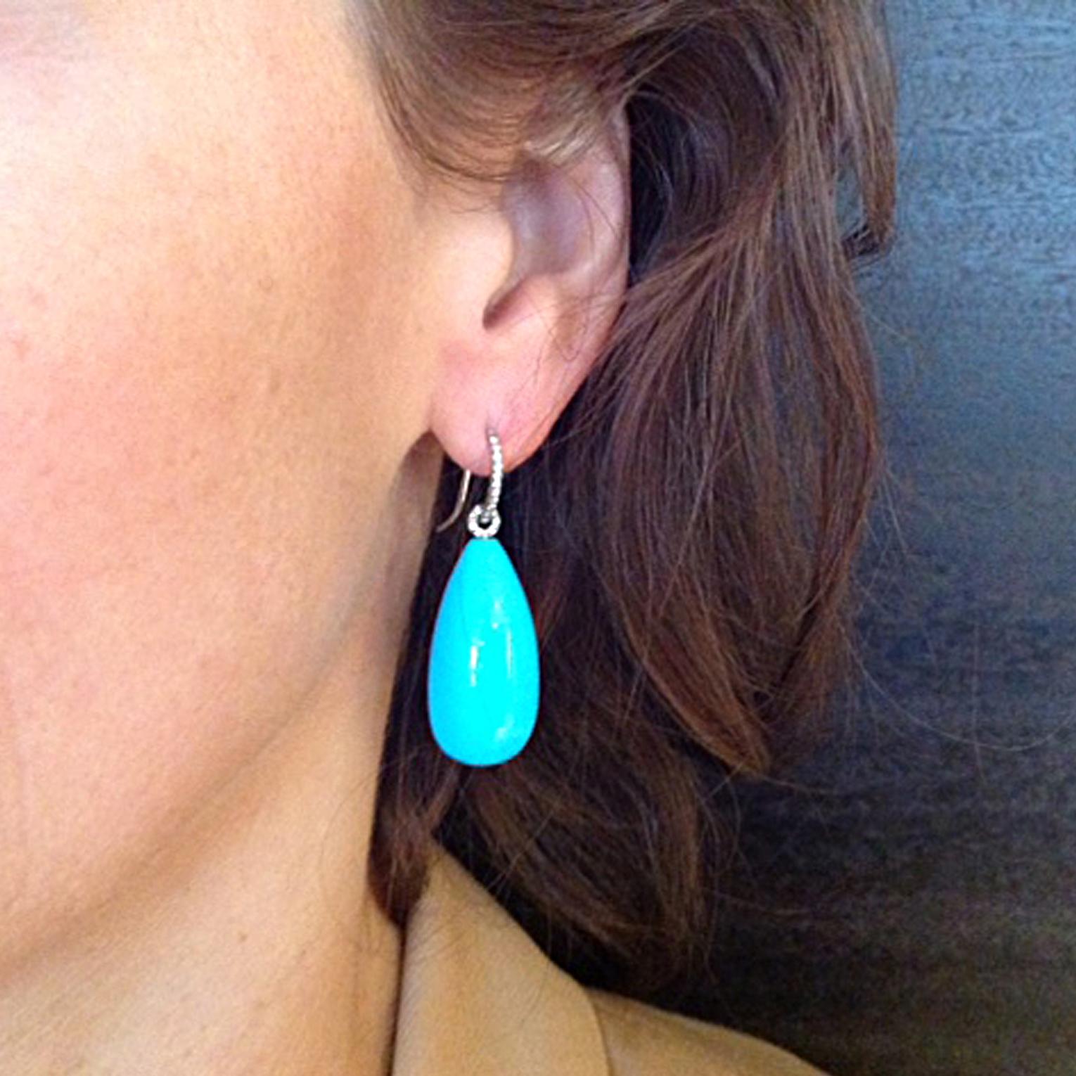 Women's Colleen B. Rosenblat Turquoise Diamond Gold Earrings