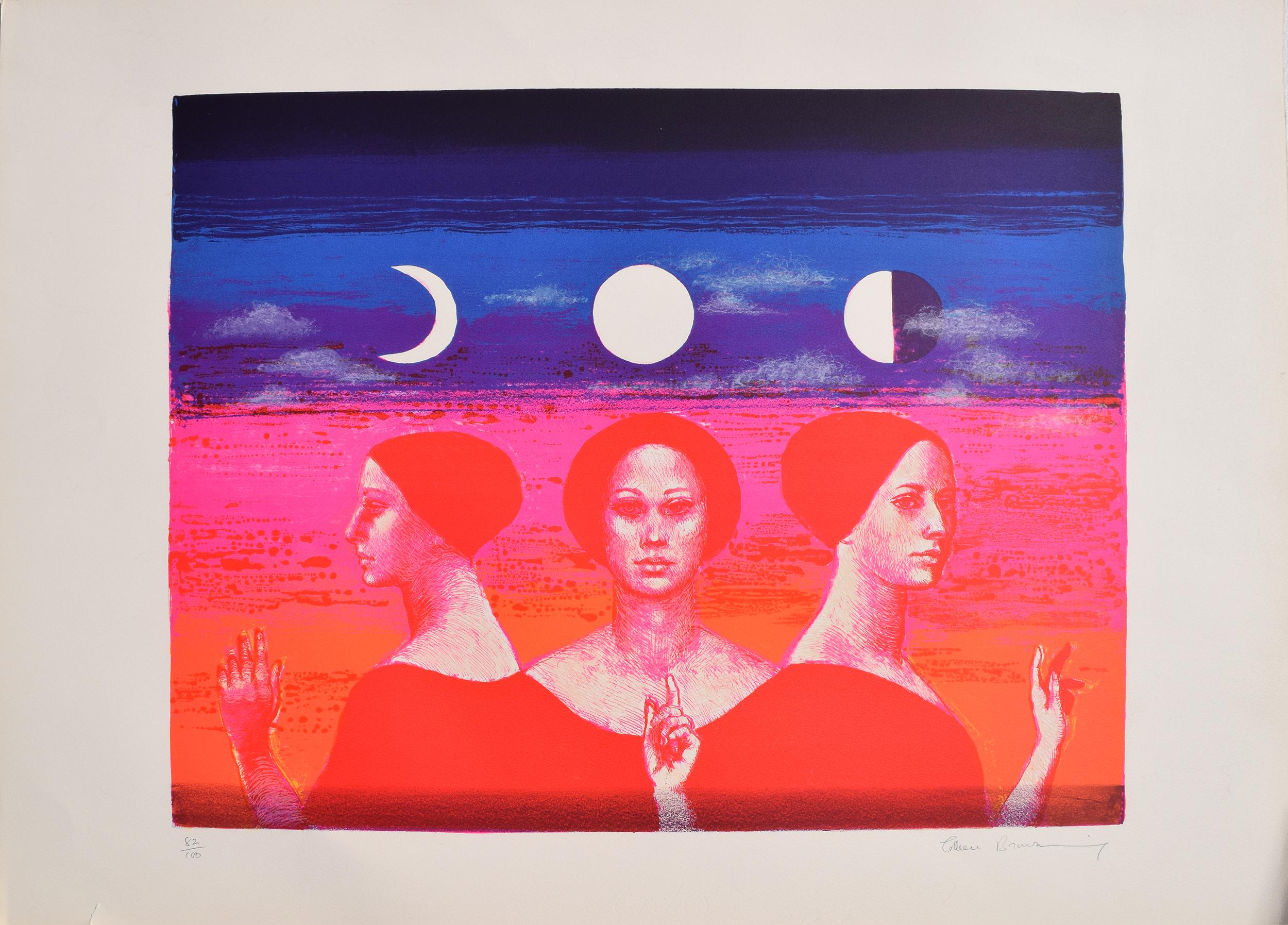 La Luna

Colleen Browning
British/American (1918–2003)

Year: Circa 1975
Lithograph, signed and numbered in pencil
Edition of 46/100
Size: 17.13 x 21.5 in. (43.5 x 54.61 cm)
